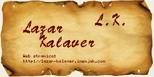 Lazar Kalaver vizit kartica